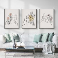 Wall Art - Woman's Face Line (3 sets) - Canvas Prints-Poster Prints - Image 2