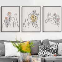 Wall Art - Woman's Face Line (3 sets) - Canvas Prints-Poster Prints