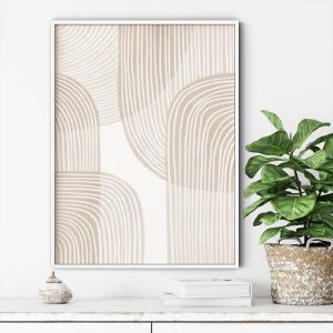 Wall Art - Beige Geometric - Canvas Prints-Poster Prints