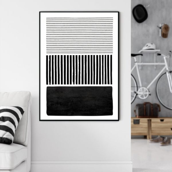 Wall Art - Black White Minimalist Art - Canvas Prints-Poster Prints - Image 2