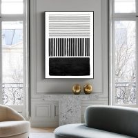 Wall Art - Black White Minimalist Art - Canvas Prints-Poster Prints - Image 3