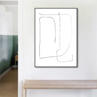 Wall Art - Black and White Abstract Line - Canvas Prints-Poster Prints - Image 2