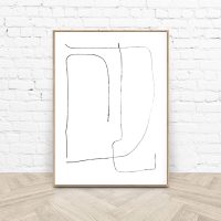 Wall Art - Black and White Abstract Line - Canvas Prints-Poster Prints - Image 3