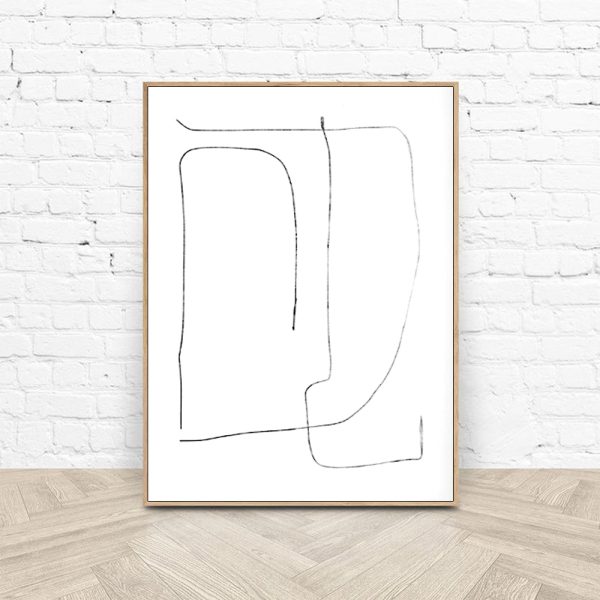 Wall Art - Black and White Abstract Line - Canvas Prints-Poster Prints - Image 3