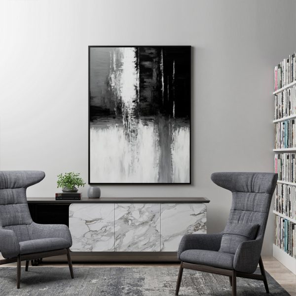 Wall Art - Black and White Painting Style- Canvas Prints-Poster Prints - Image 2