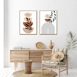 Wall art - Boho Leaves (2 sets)- Canvas Prints- Poster Prints