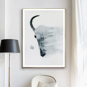 Wall Art - Bull Skull - Canvas Prints-Poster Prints