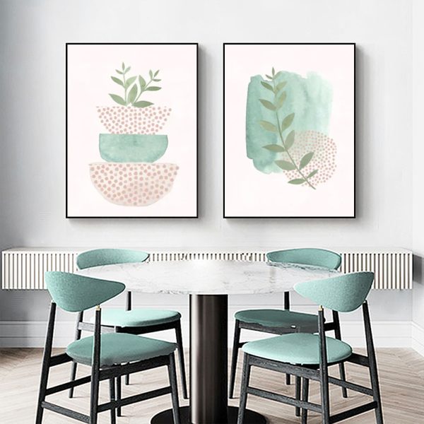 Wall art - Green And Pink (2 sets)- Canvas Prints- Poster Prints