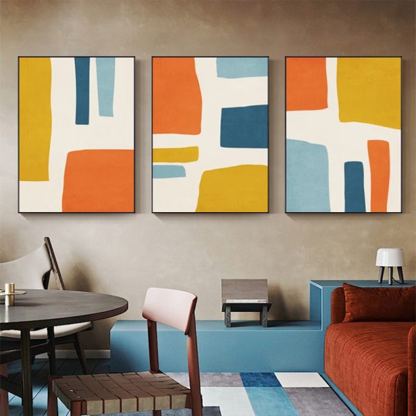 Wall Art - Mid Century Modern Art (3 Sets) - Poster Prints -Canvas Prints
