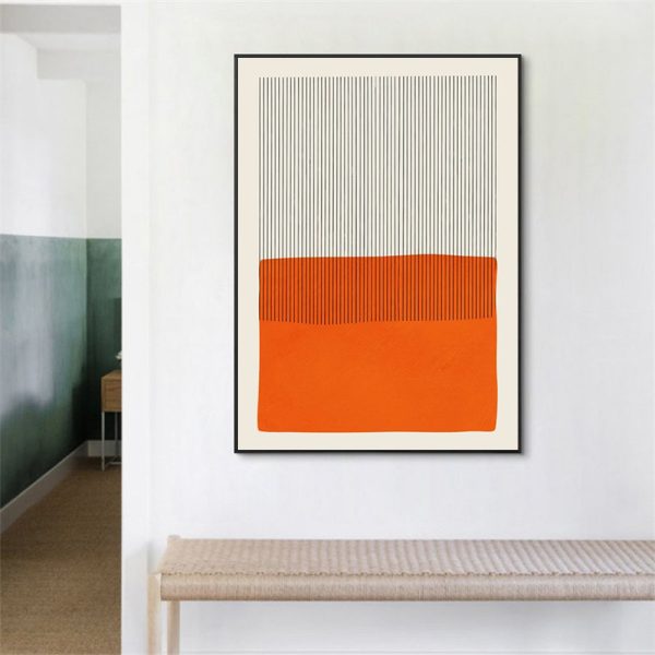 Wall Art - Minimalist Orange & Black - Canvas Prints-Poster Prints