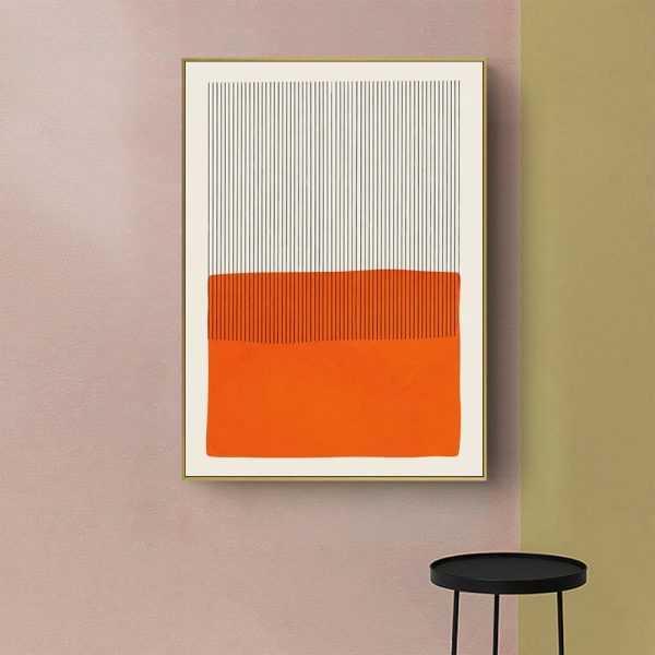 Wall Art - Minimalist Orange & Black - Canvas Prints-Poster Prints - Image 3