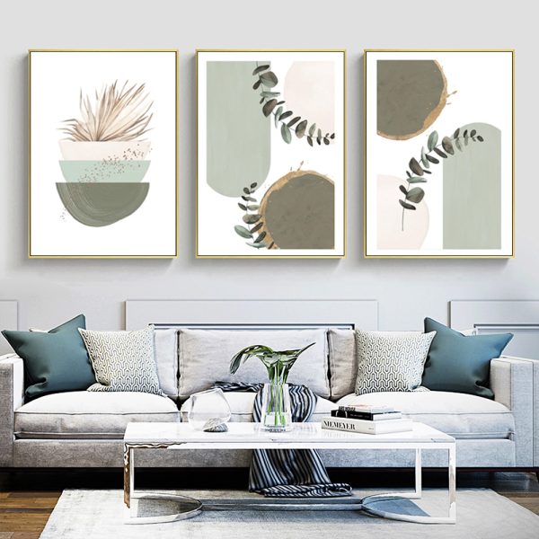 Wall Art - Modern Nordic Green (3 Sets) - Poster Prints -Canvas Prints