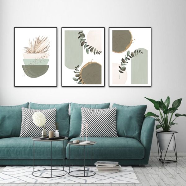 Wall Art - Modern Nordic Green (3 Sets) - Poster Prints -Canvas Prints - Image 2