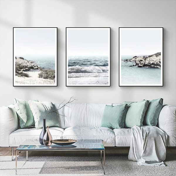 Wall Art - Ocean Cliff (3 Sets) - Poster Prints -Canvas Prints