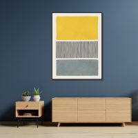 Wall Art - Yellow & Grey Modern Abstract- Canvas Prints-Poster Prints - Image 3