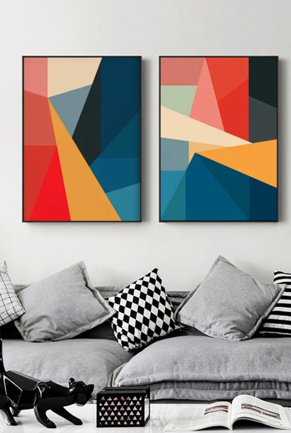 Wall art - Abstract Color Block (2 sets)- Canvas Prints- Poster Prints - Image 2