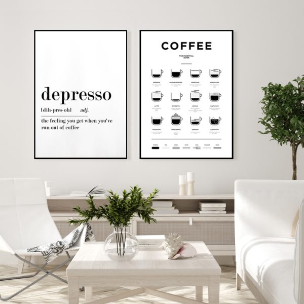 Wall art - Coffee depresso (2 sets)- Canvas Prints- Poster Prints