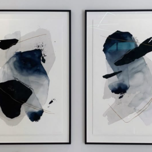 Wall art - Abstract watercolour blue (2 sets)- Canvas Prints- Poster Prints