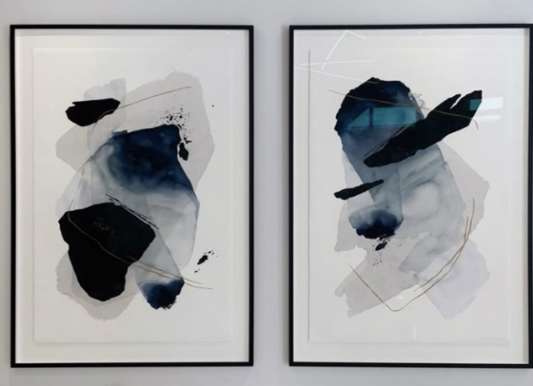 Wall art - Abstract watercolour blue (2 sets)- Canvas Prints- Poster Prints