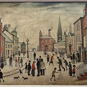 Wall Art - L S Lowry 'A Lancashire Village - Canvas Prints-Poster Prints